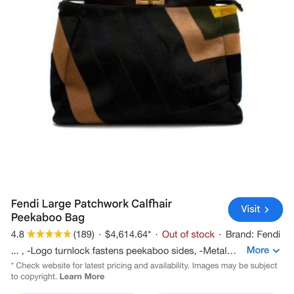 Fendi calf hair peekaboo large bag - Picture 10 of 10